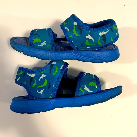 2/$13 Blue Toddler Velcro Sandals Size 26 - Picture 3 of 3